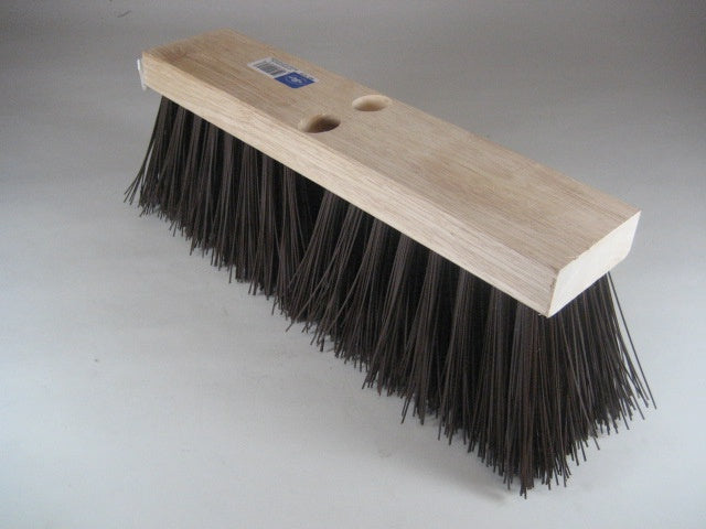 16" Brown Plastic Street Broom