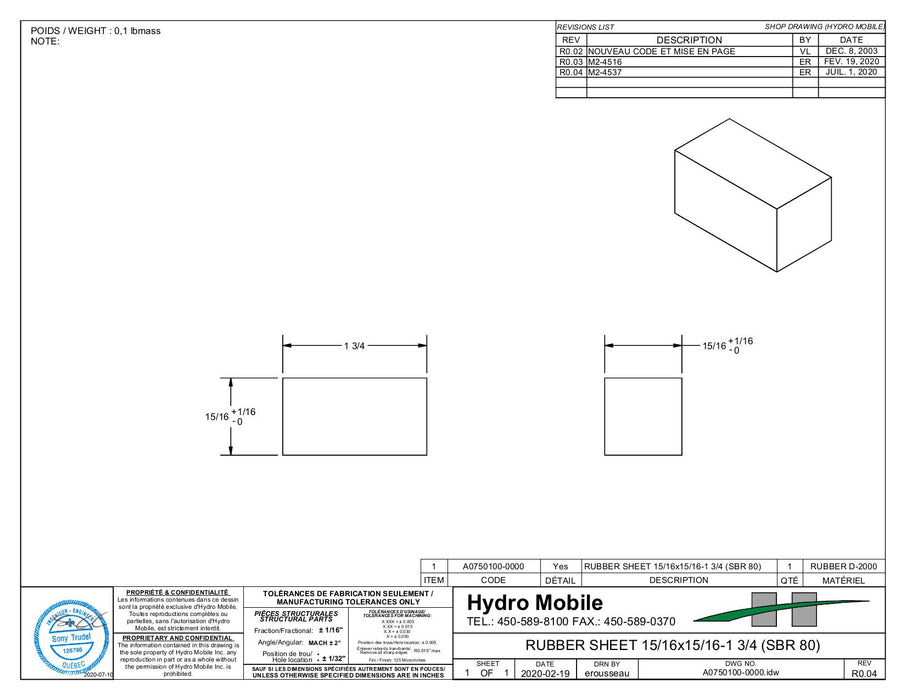 Rubber Block for Cylinder