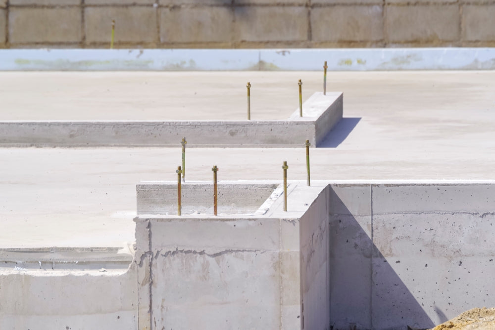 Concrete foundation work for newly built houses
