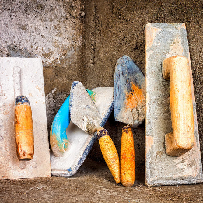 Different masonry tools.