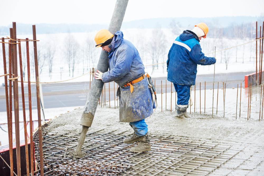 construction site worker at concrete works at building area 