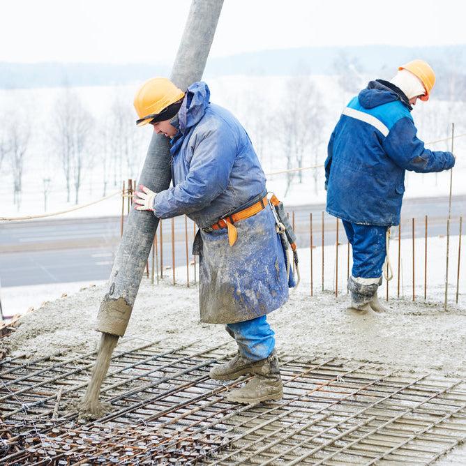 construction site worker at concrete works at building area 