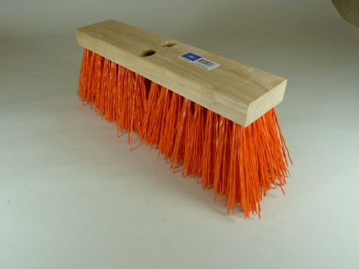 16" Orange Plastic Street Broom