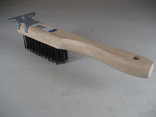 Draper 17182 4 Row Carbon Steel Wire Scratch Brush With Scraper, 285Mm each